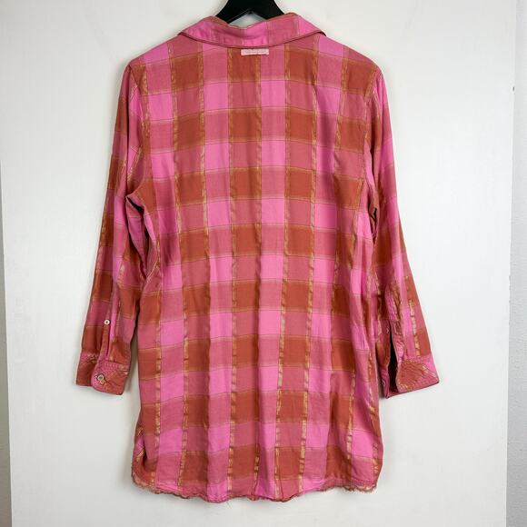 Victoria’s Secret Pink Red Gingham Sleep Pajama Shirt - M - Picture 4 of 7